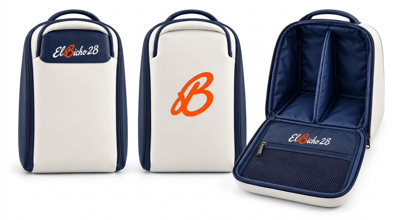 Shoe Bag — Classic — White & Blue design details
